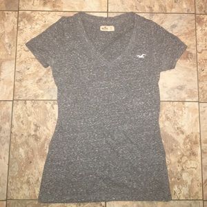 Hollister V-neck heathered gray tshirt.